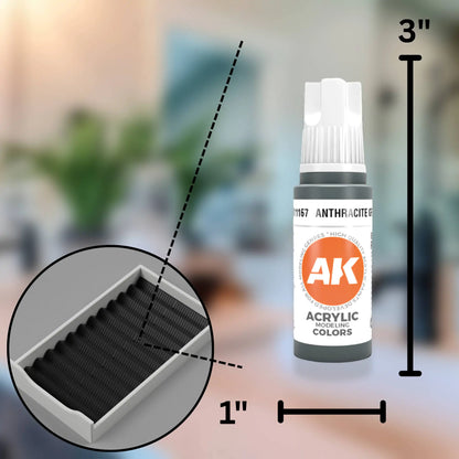 black custom drawer organizer for ikea alex 5-drawer with closeup sizing of the ak-interactive acrylic paints.