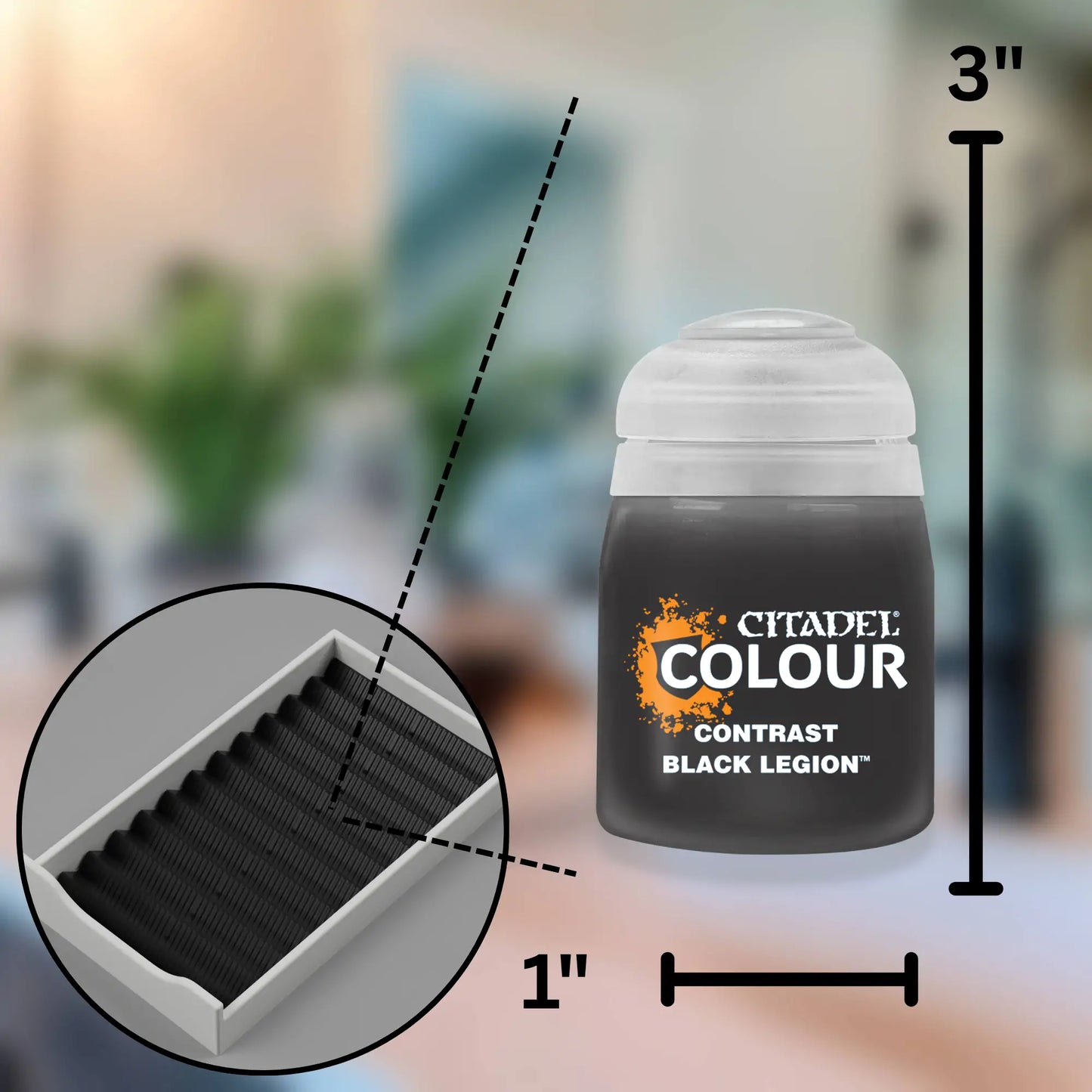 black custom drawer organizer for ikea alex 5-drawer with closeup sizing of the citadel acrylic paints. 